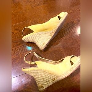 Sam Edelman wedge; suede with rattan heel.